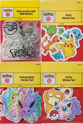Pokémon x Target Exclusive Sticker Sets Holographic Puffy Vinyl Glow In The Dark