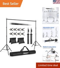 10x7.8ft Adjustable Backdrop Stand Kit with Crossbars Carry Bag for Events