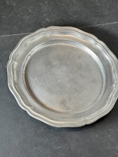 Antico piatto in peltro punzonato, diametro 19 cm, peso 350 grammi