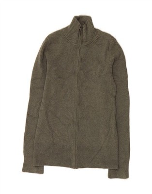EDDIE BAUER Damen Strickjacke Pullover UK 12 mittelgrau Baumwolle BY04