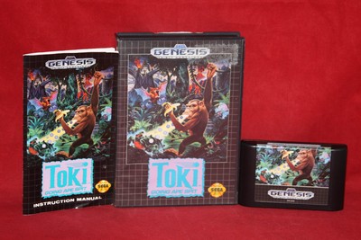 Toki: Going Ape Spit (Sega Genesis, 1992) Authentic Game Cartridge, CIB Complete