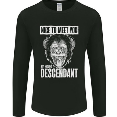 Schimpanse Evolved Descendant Lustig Affe Herren Langarm T-Shirt