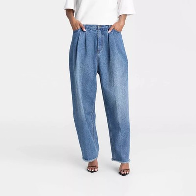 KBB by KAHLANA Women High-Rise Barrel Leg 'The Devin Jean' - Medium
