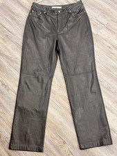 VTG Y2K Tommy Hilfiger Women  s Black Genuine Lambskin Leather Lined Pants 12