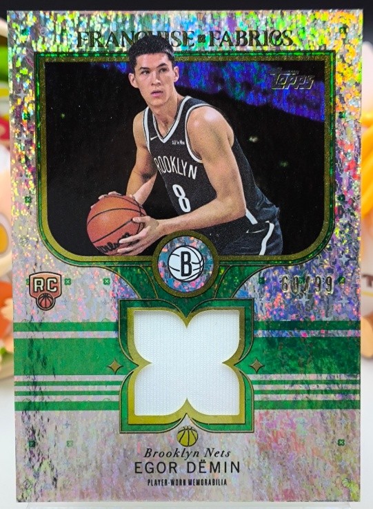 Egor Demin 2025-26 Topps Flagship Franchise Fabrics Patch Green Holo 60/99 RC