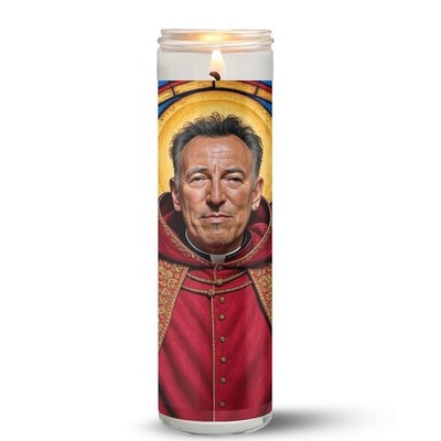 Saint Bruce Springsteen Candle | Parody Gift For  The Boss  Fans