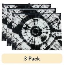 (Pack of 3) Pen+Gear plastic zippered document bags, letter paper size.