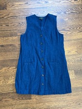 Banana Republic Linen-Blend Button-Front Mini Dress - LARGE