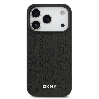DKNY iPhone 17 Pro Max Hülle Case Cover MagSafe Leather Grid Pattern Logo
