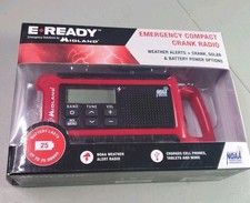 Midland ER210 Emergency Crank Weather Radio AM/FM Weather Band Flashlight Red