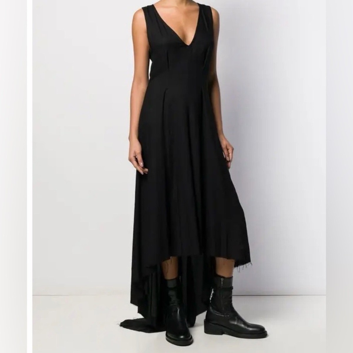 chinese dress ladies Ann Demeulemeester Back Zip Maxi Dress – HUIBEN main image 1