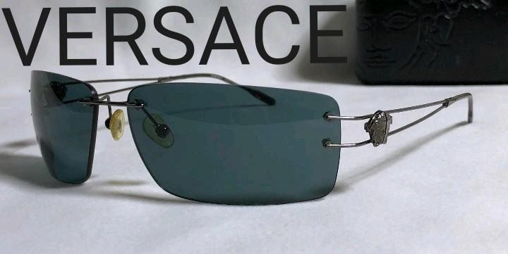 Versace Medusa Metal Sunglasses in Black Chrome with Case