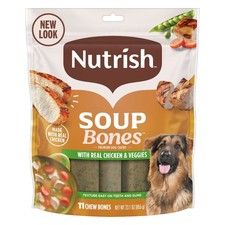 Nutrish Soup Bones Premium Dog Chews with Real Chicken and Veggies, 11 Chews