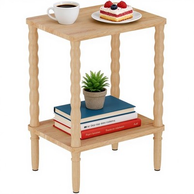 Solid Wood Side Table, Small End Table, Narrow Couch Side Table with Storage ...