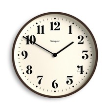Newgate® - Number Two Wall Clock Dark Faux Wood Arabic Dial Silent Quartz