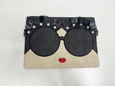 ALICE +OLIVIA Stace Face Woven Embellished Clutch-NEW