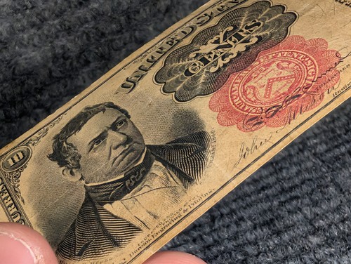 1874 US 10c Ten Cent Fractional Currency Bill Paper Money - Picture 4 of 4