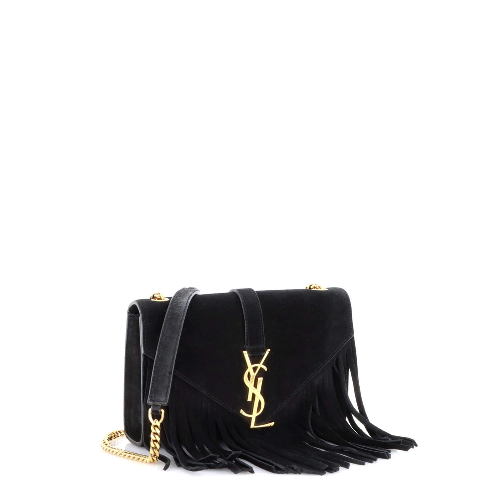 Bolso Bandolera Saint Laurent Clásico Monograma Flecos Gamuza Pequeño Foto 2 de 4