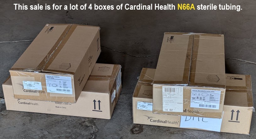 4 Boxes Cardinal Health N66A Medi-vac Sterile Non Conductive Suction Tubing