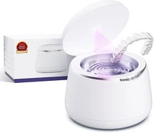 Sonic Pro Dental Cleaning Pod, 43Khz Ultrasonic Retainer Cleaner Machine for Den