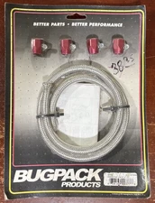 Bugpack Braided Fuel Line Kit 4' P/N 1005 - NEW IN PACKAGE!