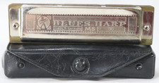 Vintage Hohner D Harmonica Blues Harp Metal Wood MS in Case Made in Germany H6