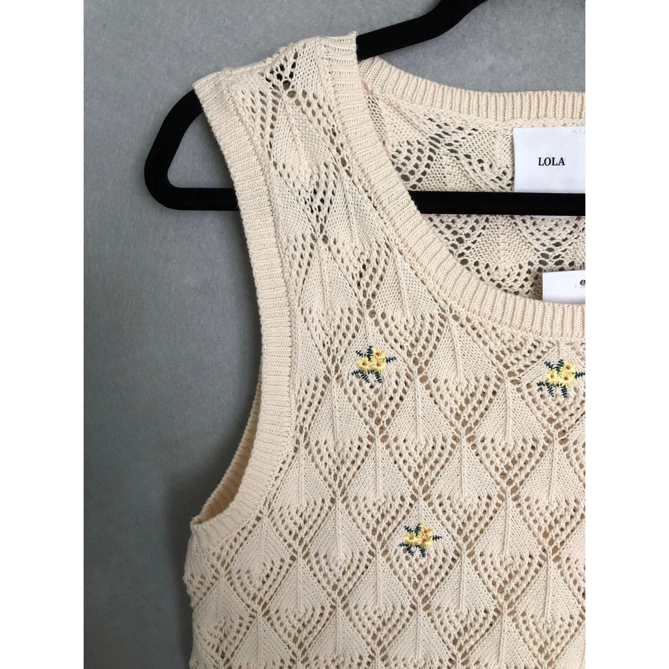 Chaleco suéter tejido sin mangas mediano Lola para mujer NUEVO Foto 4 de 4