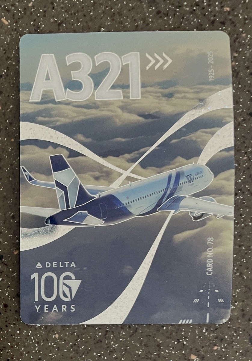 Delta Air Lines Trading Card A321 card No. 78 LIMITED ED. 100th