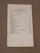 Hewlett-Packard Quick Reference Guide for HP 41CX Calculator Rev B English 8/84