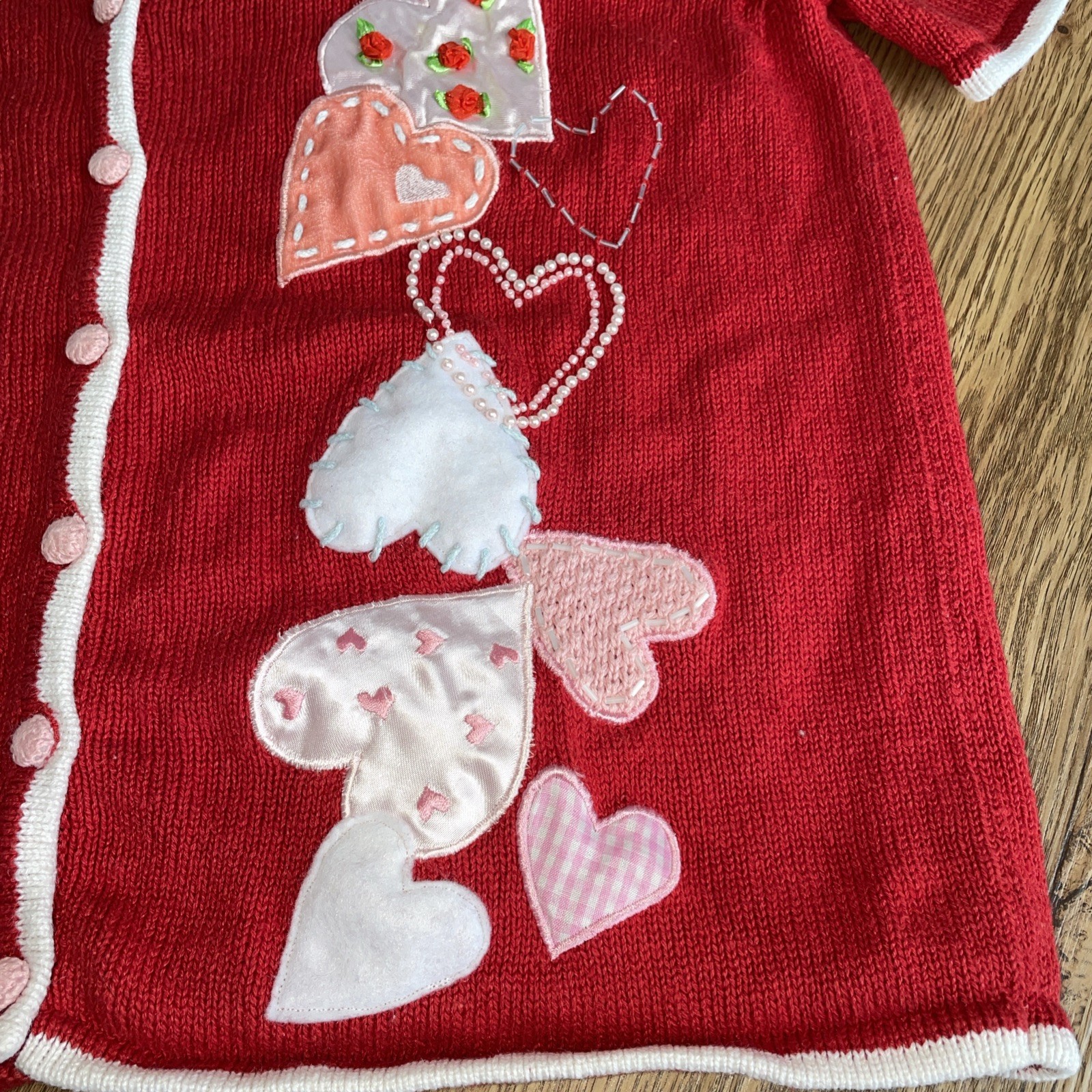 Patchwork Embroidered Granny core Button Up Sweat… - image 5