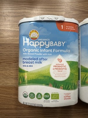 2 X Happy Baby Organic Infant Formula Stage 1, 0 12 Months, Milk