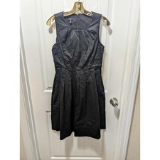 Talbots Black Sleeveless Classic A Line Dress Pleated w Pockets Size 6P Cocktail