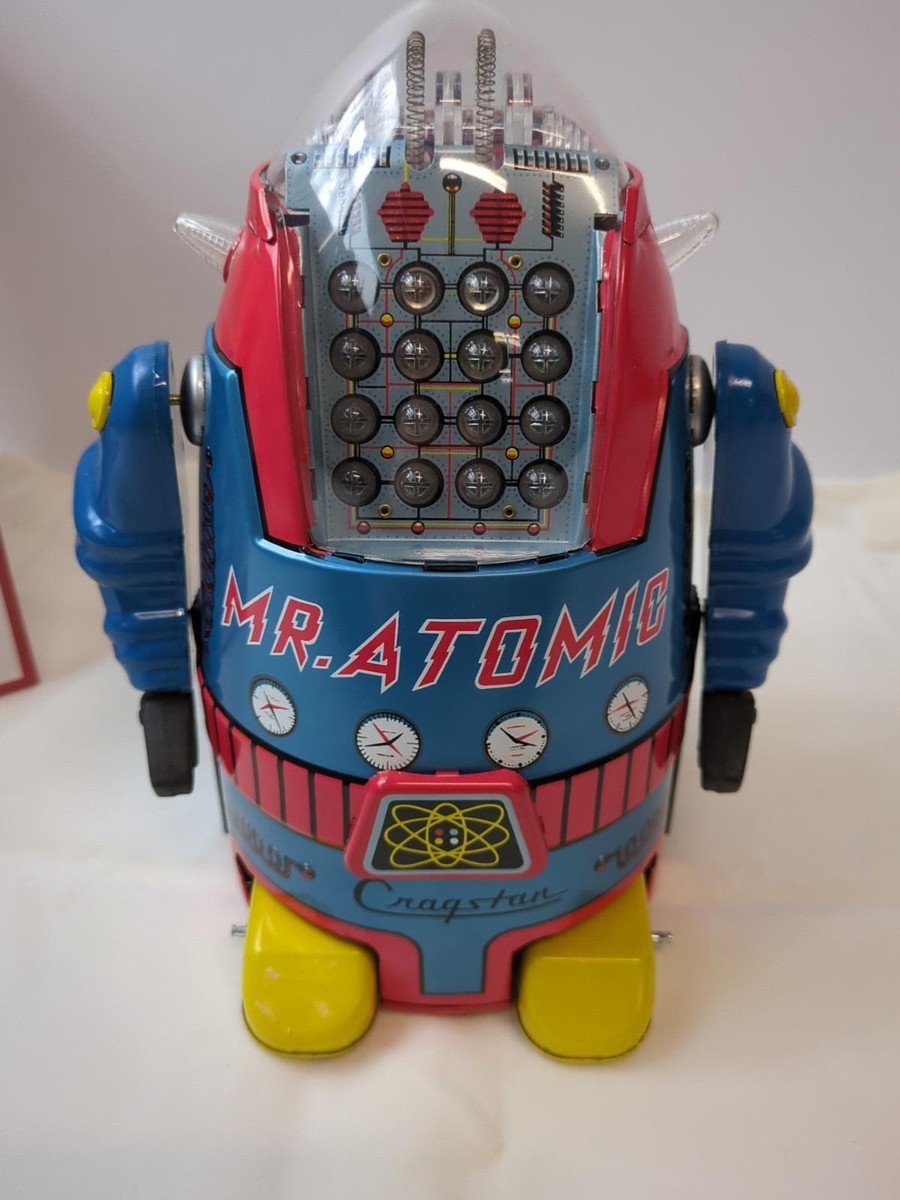 Robot Marcheur Mécanique Cragstan Mr. Atomic – Gris – Tôle – Ha Ha Toy – Neuf