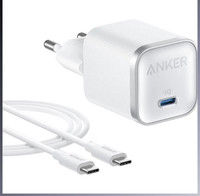 Anker Nano 45W USB-C LadegeräT Netzteil Mit USB-C Kabel Weiß Neu