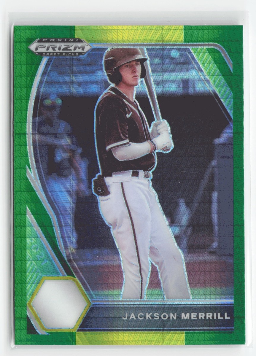 2021 Panini Prizm Draft Picks Jackson Merrill Hyper Green & Yellow