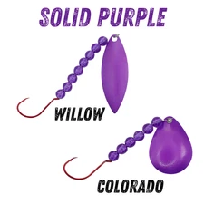 Solid Purple Worm Harness Spinner Lure for Fishing and Targets WALLEYE