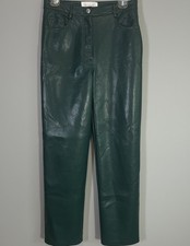 Aritzia Wilfred The Melina Faux Aventurine Green Leather Pants Women's Size 6