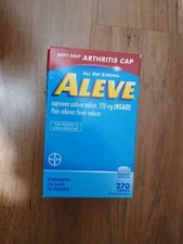Aleve Soft Grip Arthritis Cap Naproxen Sodium Pain Reliever, 270ct EXP 2027+