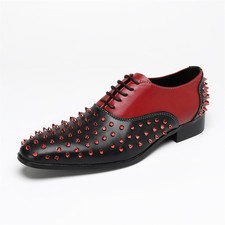 New Men's Rhinestone Loafers Wedding Banquet Lace Up Shoes Leather Low Top Shoes