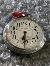  RARE Vintage Ornate Waltham Vanguard 23 Jewels Railroad Silver Pocket Watch NR