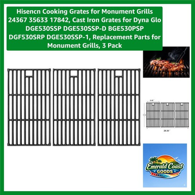 #ad Professional Quality Cooking Grates for Monument Grills Rust Proof Cast Iron $102.59