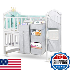 TOCKONIMN Hanging Diaper Caddy Organizer for Crib - 3-in-1 Diaper Stacker
