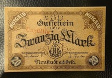 Germany 20 Mark Neustadt a. d. Orla 16.11.1918 notgeld,  aUNC