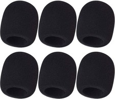 Black Foam Microphone Covers   6 Pack, Saliva  Moisture Protection