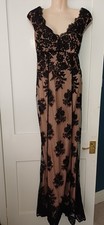 Designer Black Lace Full Length Evening/prom/cruise Dress 14 like phase eight.