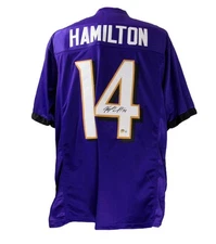 Kyle Hamilton Autographed Purple Football Jersey Baltimore Ravens Beckett 171407