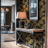 Vliestapete Tropisch Palmen Dschungel Schwarz Gold Metallic 79162-3 (3,35€/1Qm)