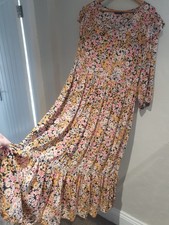 PRETTY F&F TRADITIONAL DITSY FLORAL TEA DRESS MAXI LONG LENGTH PLUS SIZE 20