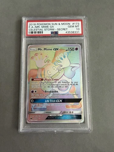 Mr. Mime GX PSA 10 173/168 Celestial Storm Rainbow