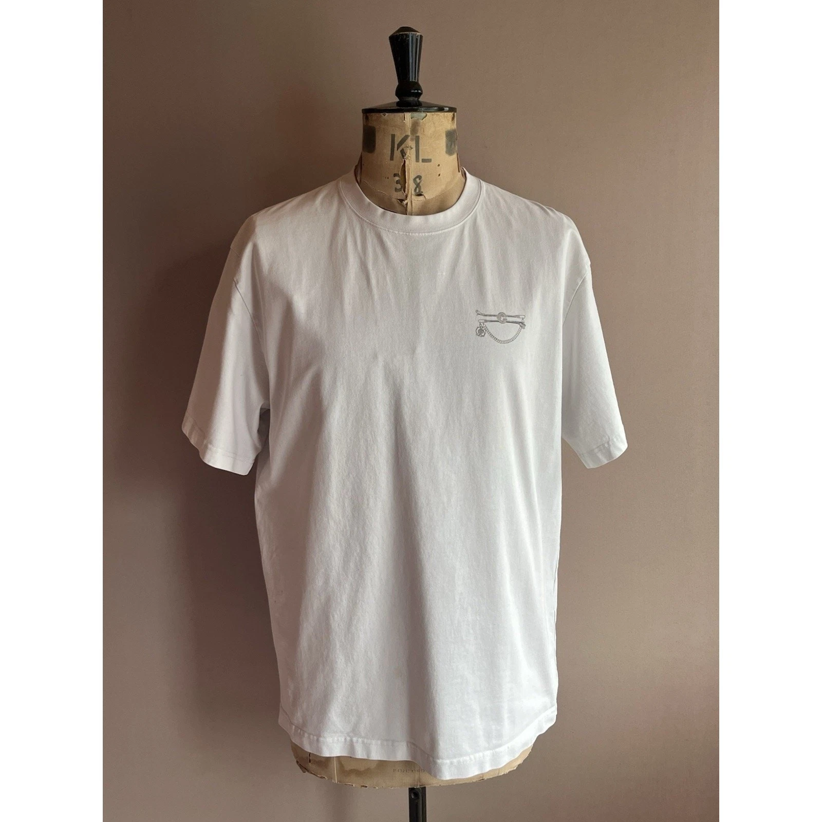 C2H4 T-Shirt Men’s Size L White Cotton Graphic Logo Short Sleeve